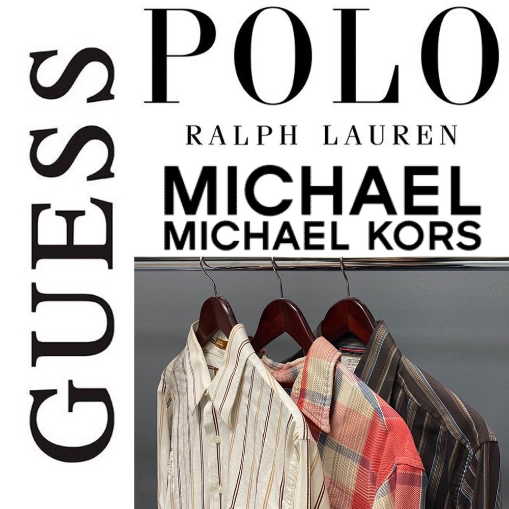 DESIGNER BUNDLE of Three Casual Button Up Shirts